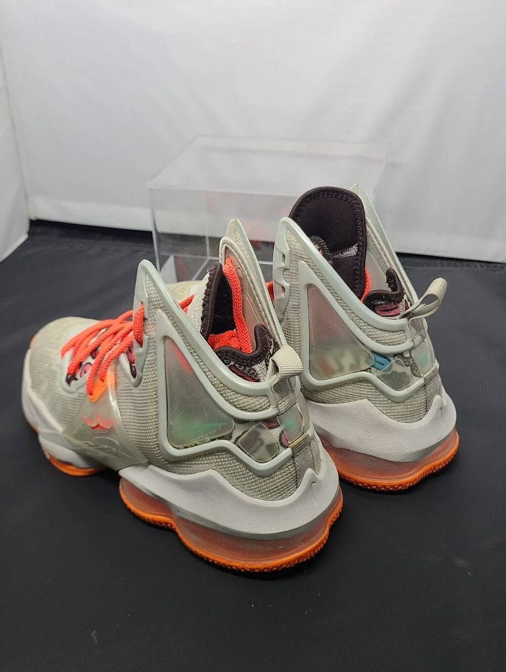 Nike LeBron 19 DD0418-001 Gray Orange Basketball Shoes Sneakers kids Size 5Y